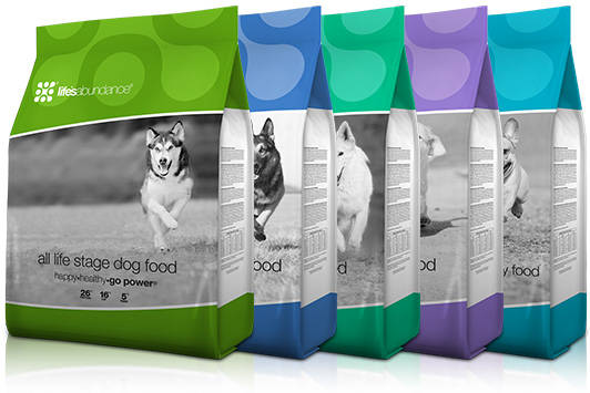 Five Different Life's Abundance dog foods
