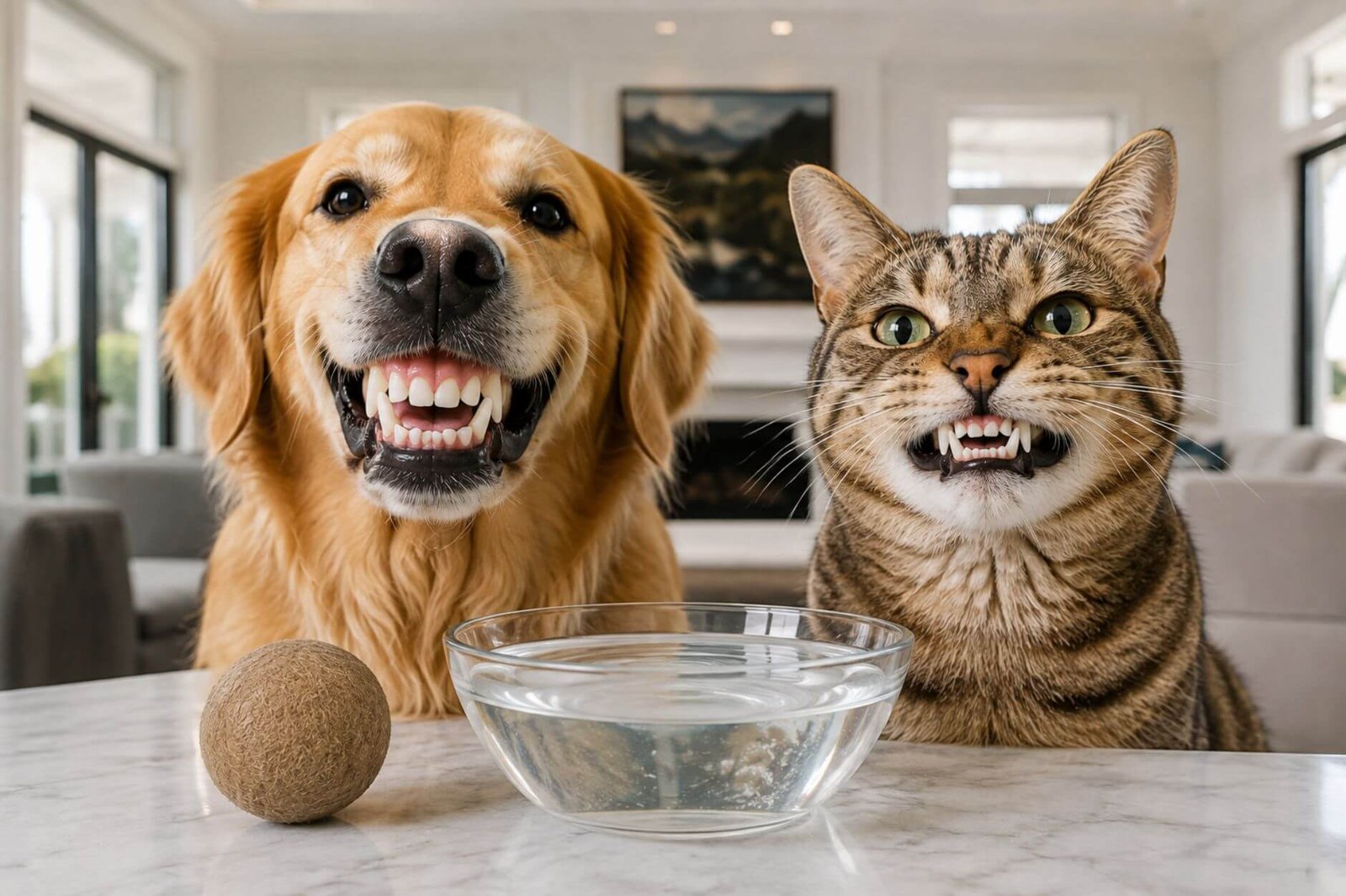 Bee Clear dental hygiene secret for pets with clean shiny teeth